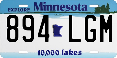 MN license plate 894LGM