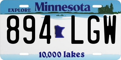 MN license plate 894LGW
