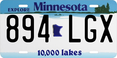 MN license plate 894LGX