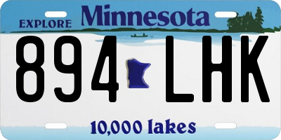 MN license plate 894LHK