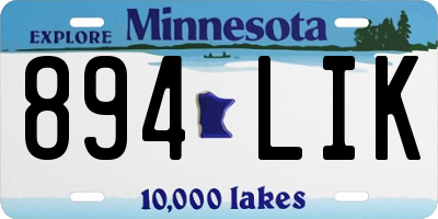 MN license plate 894LIK