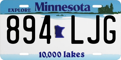 MN license plate 894LJG