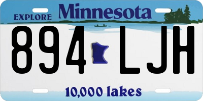 MN license plate 894LJH