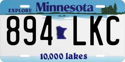 MN license plate 894LKC