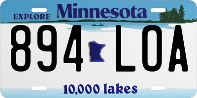 MN license plate 894LOA