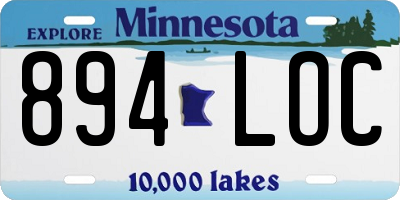 MN license plate 894LOC