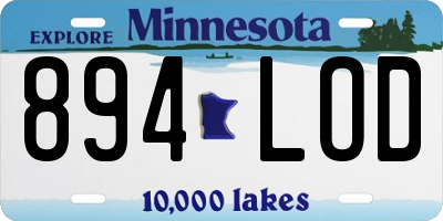 MN license plate 894LOD