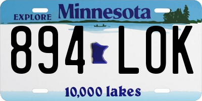 MN license plate 894LOK
