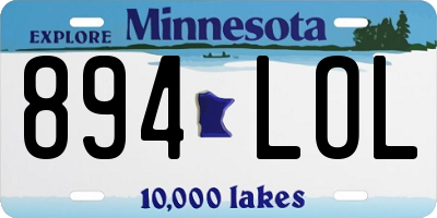MN license plate 894LOL