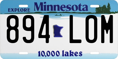MN license plate 894LOM