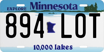 MN license plate 894LOT