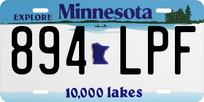 MN license plate 894LPF