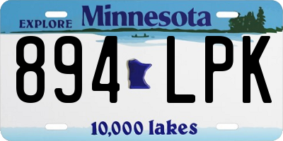 MN license plate 894LPK