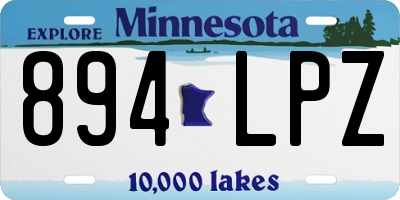 MN license plate 894LPZ