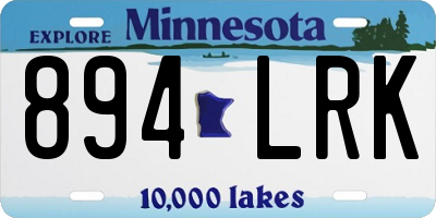 MN license plate 894LRK
