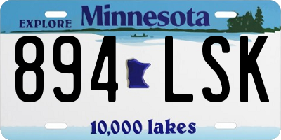 MN license plate 894LSK