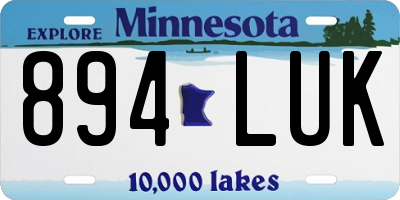 MN license plate 894LUK