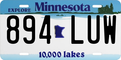 MN license plate 894LUW