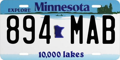 MN license plate 894MAB