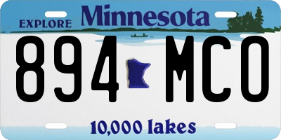 MN license plate 894MCO