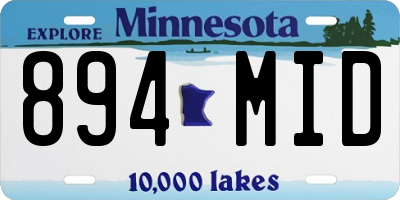 MN license plate 894MID