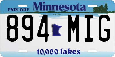 MN license plate 894MIG