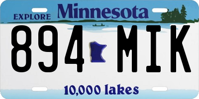 MN license plate 894MIK