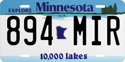 MN license plate 894MIR
