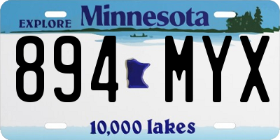 MN license plate 894MYX