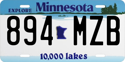MN license plate 894MZB