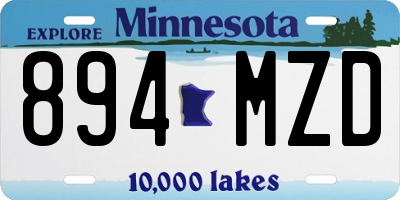 MN license plate 894MZD