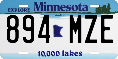 MN license plate 894MZE