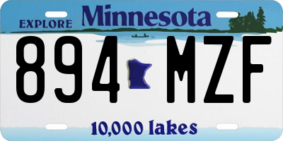 MN license plate 894MZF
