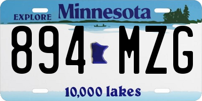 MN license plate 894MZG