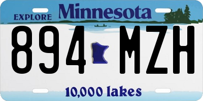 MN license plate 894MZH