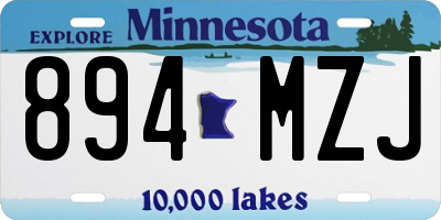 MN license plate 894MZJ