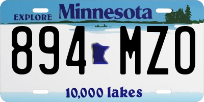 MN license plate 894MZO
