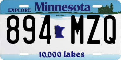 MN license plate 894MZQ
