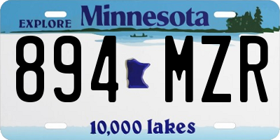 MN license plate 894MZR