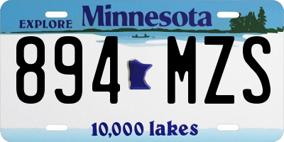 MN license plate 894MZS