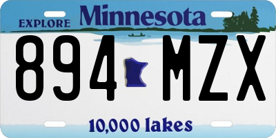 MN license plate 894MZX