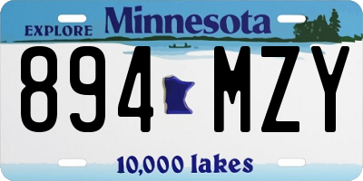 MN license plate 894MZY