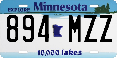 MN license plate 894MZZ