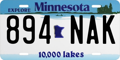 MN license plate 894NAK