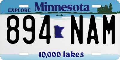 MN license plate 894NAM