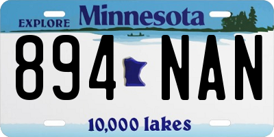 MN license plate 894NAN