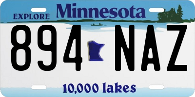 MN license plate 894NAZ