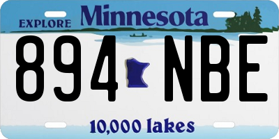 MN license plate 894NBE