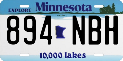 MN license plate 894NBH