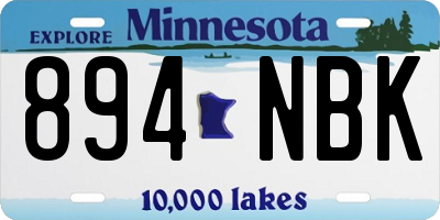 MN license plate 894NBK